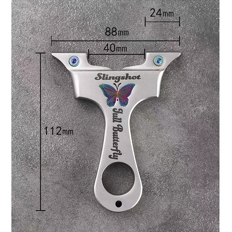 Imagem -03 - Estilingue de Borboleta de Metal Faixa Elástica Plana Estilingue de Compressão Rápida Estilingue de Tiro de Alta Precisão Caça Esportes