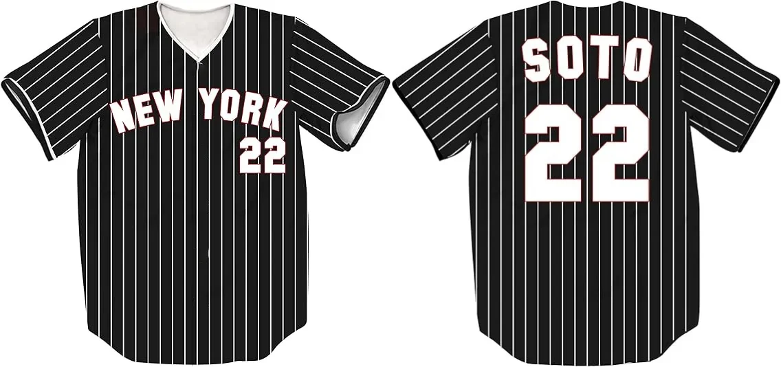 TIFIYA New York 99 Striped Baseball Jersey NY Softball Men's and Women's T-shirts Quick-drying Comfortable Breathable and Light