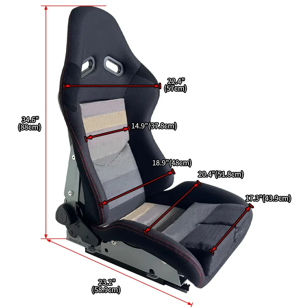 

1 PC Racing Seat Adjustable Universal for Sport Car Simulator Bucket Seats Cloth Fibe