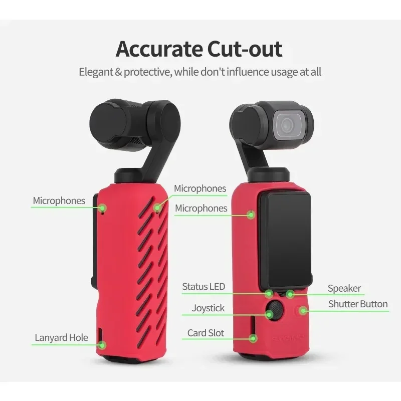 เคสป้องกันซิลิโคนนิ่มสำหรับ DJI OSMO Pocket 3, อุปกรณ์เสริมกิมบอลกันตกสามารถซักได้