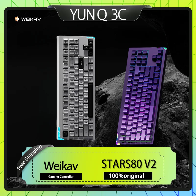 In Stock Weikav Stars80 V2 Three Mode Mechanical Keyboard Kit Customized Keyboard 8000mah Kit Structured Game Keyboard