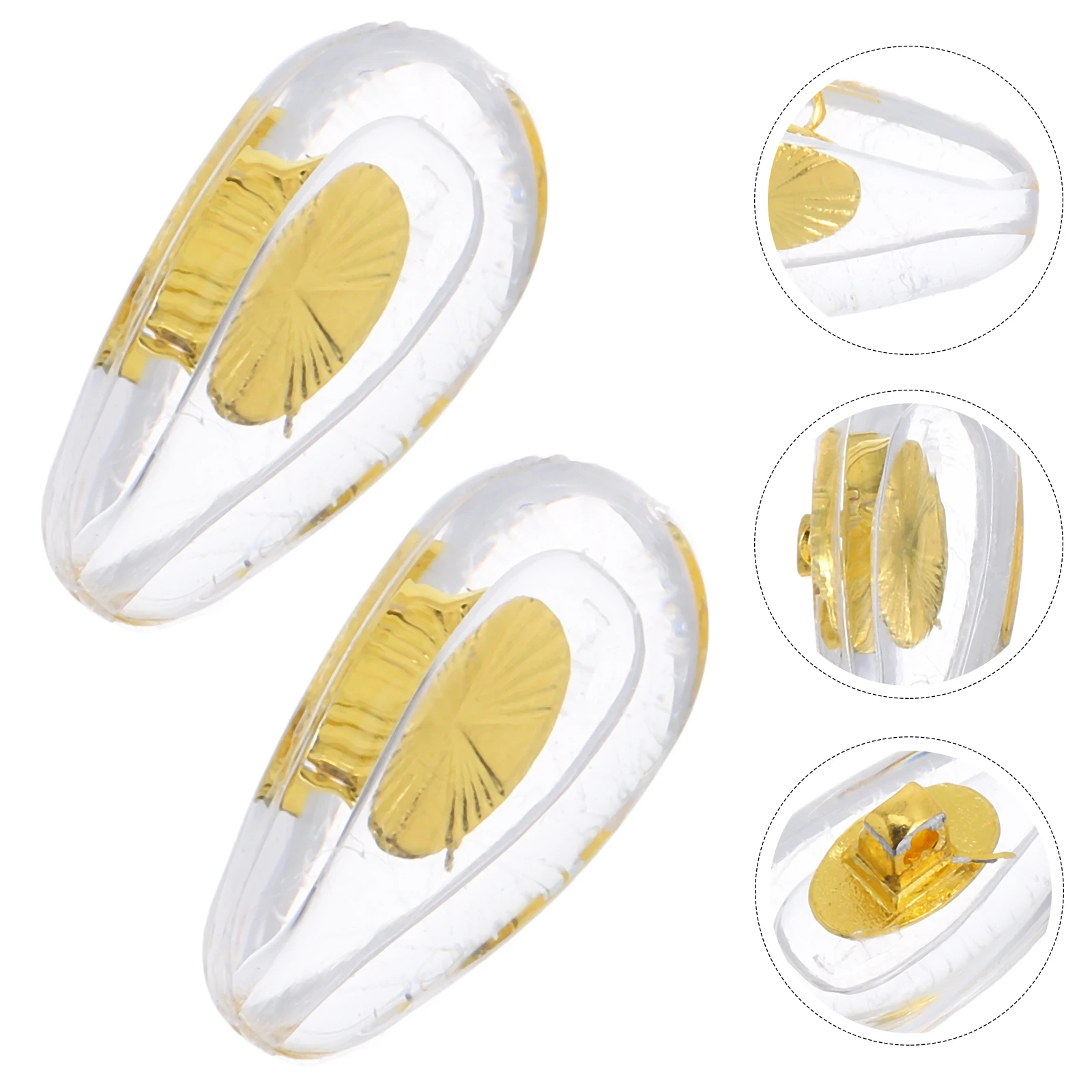 

6 Pairs Soft Silicone Anti-Slip Air Bag Pads Eyeglasses Replacement Cushions Gold Metal Core Comfortable Breathable