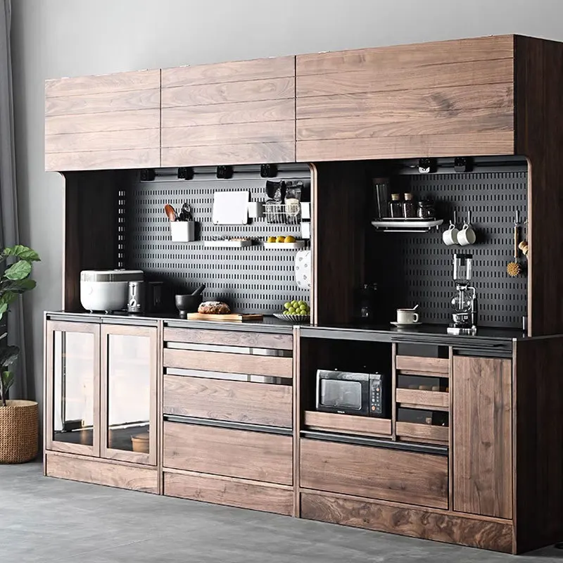 North American black walnut sideboard, Nordic slate cabinet, storage cabinet, all-solid wood living room