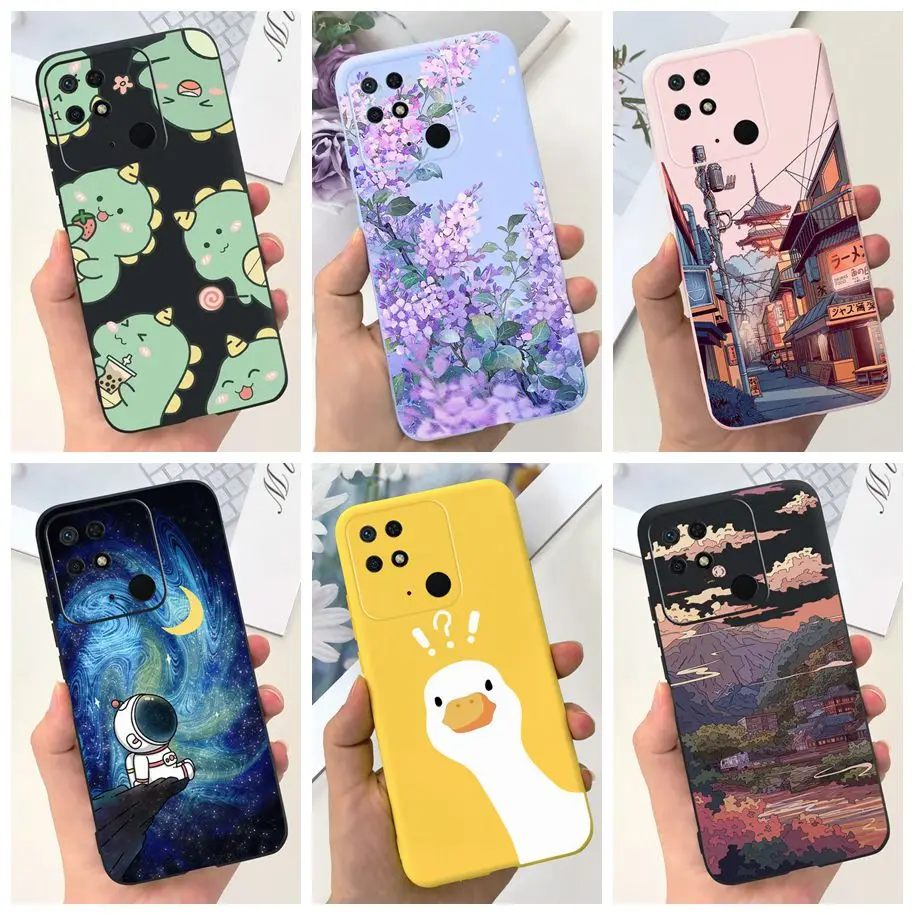 Чехол для Redmi 10C для Xiaomi Redmi 10 Power Cover Fashion Flower Slim Мягкие силиконовые чехлы для телефонов для Xiaomi Redmi 10C 10 C Funda