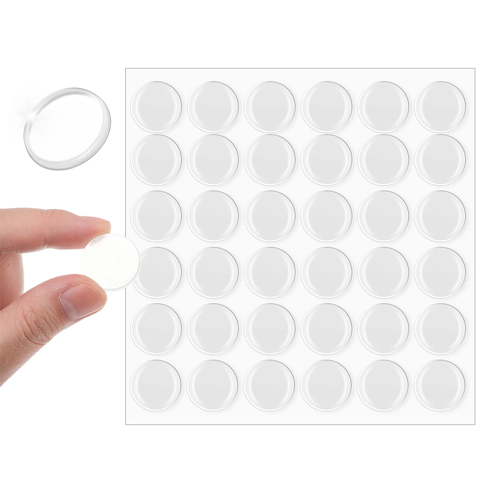 36 Pcs Glass Gasket Bumper Stickers Silicone Bumpers Table Top Drawer Cabinet Door Transparent Clear Sticky