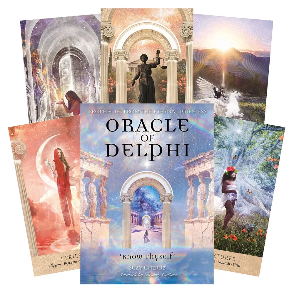 10,4 * 7,3 cm Oracle of Delphi: Prophezeiungen aus der Ewigen Priesterin 44-teilige Oracle-Karten