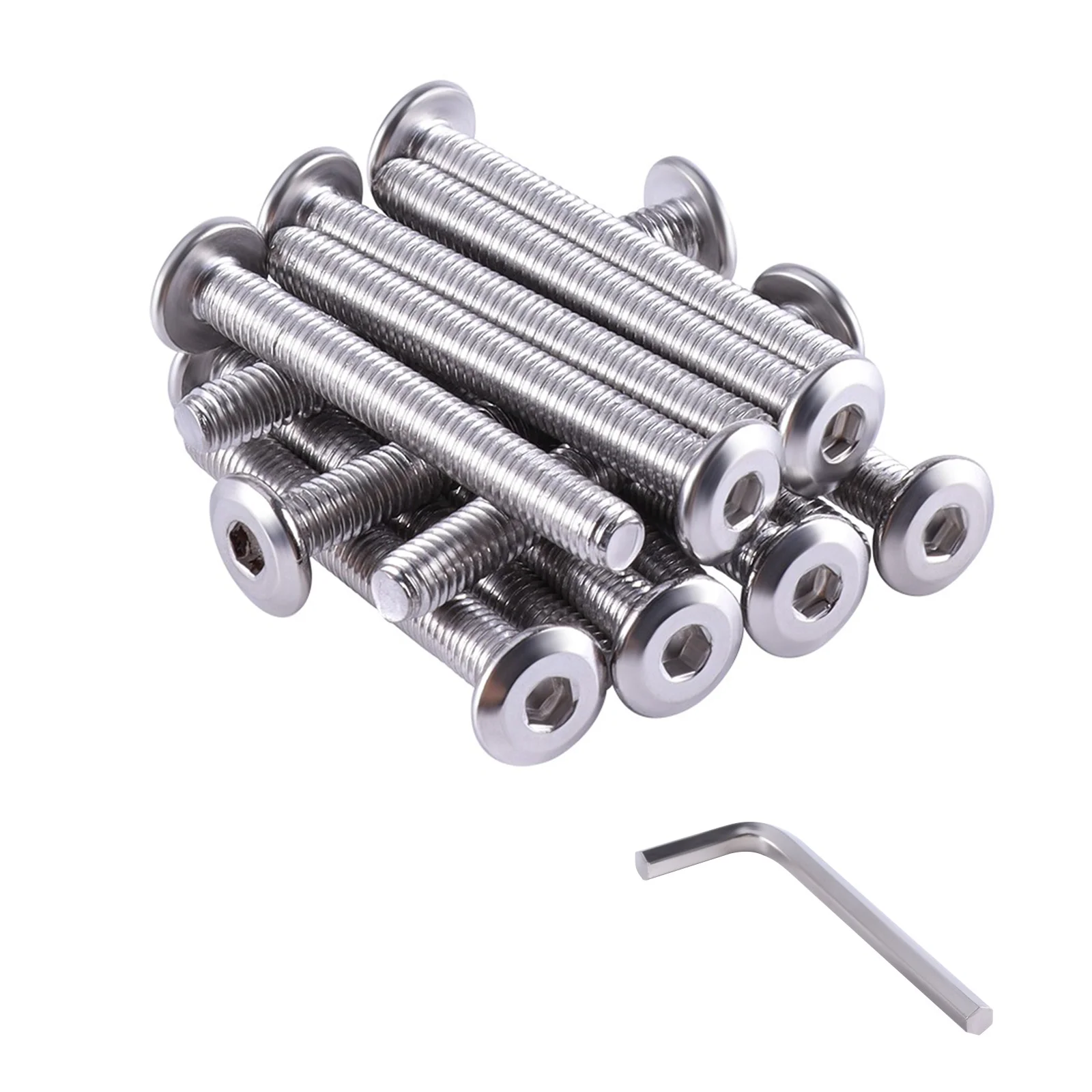 10pcs 1/4-20 x 2inch 304 Stainless Steel Flat Head Allen Bolt Joint Connecting Bolts Socket Cap Screws