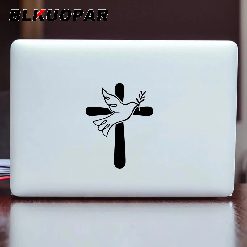 BLKUOPAR The Dove of Peace Carries An Olive Branch In Front of The Cross Car Stickers Personality Decal Refrigerator Car Lable