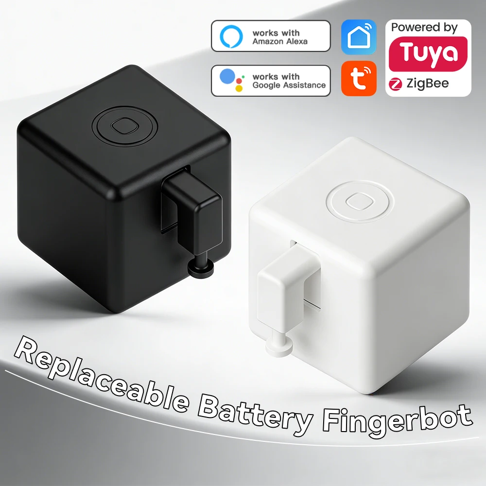 Make Any Switch Smart Fingerbot Plus Zigbee Button Pusher for Tuya Smart Life App Voice Control Alexa Google Home