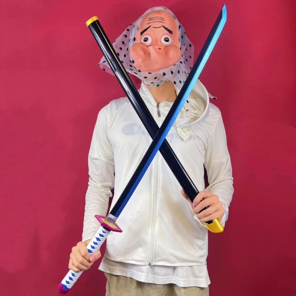 

40 дюймов Demon Slayer Tomioka Giyuu Katana Real Size Японская Katana Самурайская сабля Kimetsu No Yaiba Меч Аниме Косплей Опора Игрушка