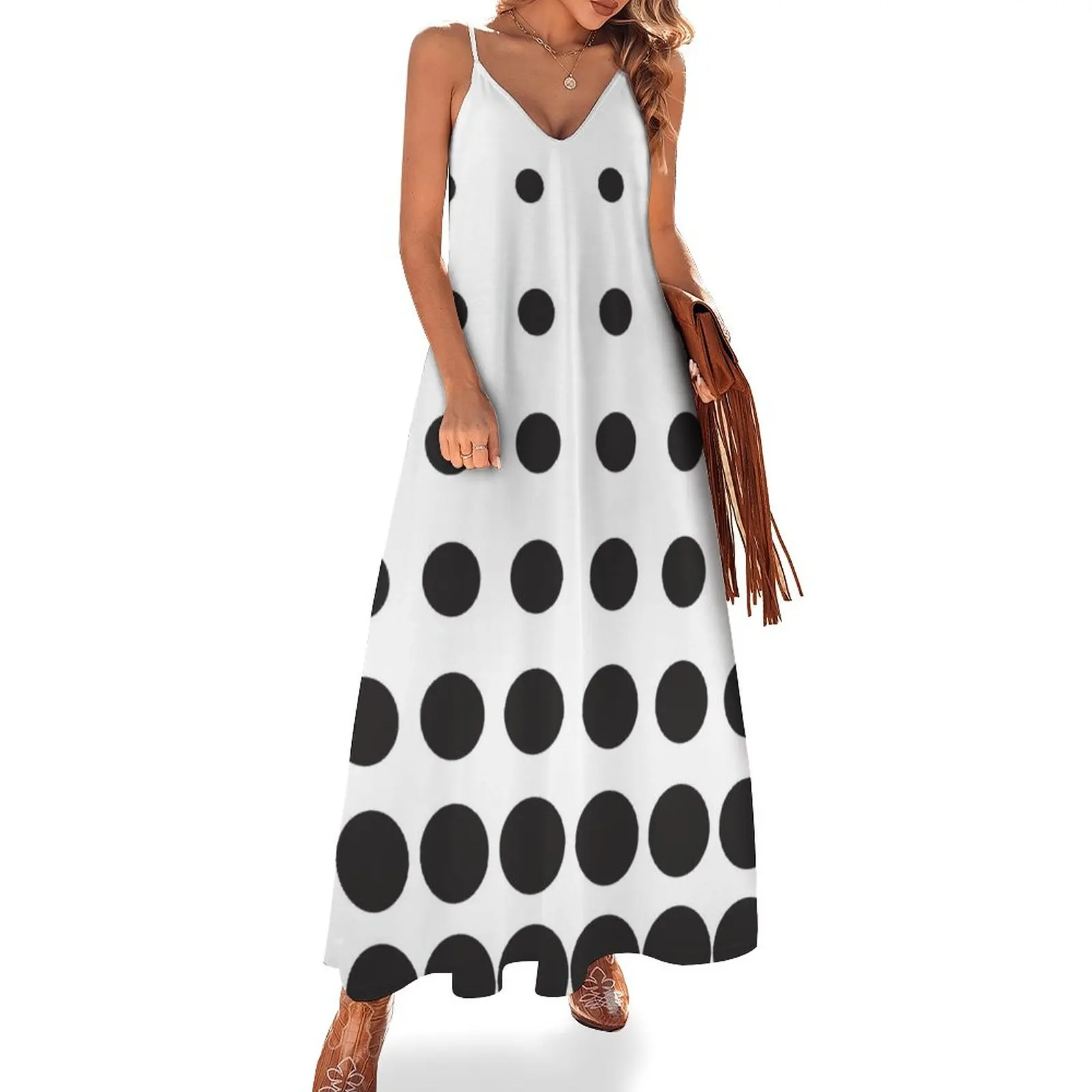 

Black Dots Dress Sleeveless Dress birthday dresses for women evening dresses women