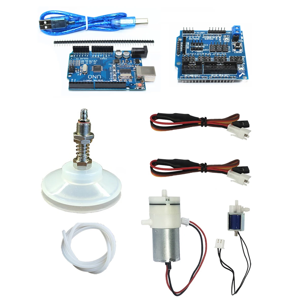 3/6/10/20kg Last Industrie luftpumpe Saugnapf Servo magnetventil für Roboterarm PWM Kabel uno r3 programmier barer Roboter DIY Kit