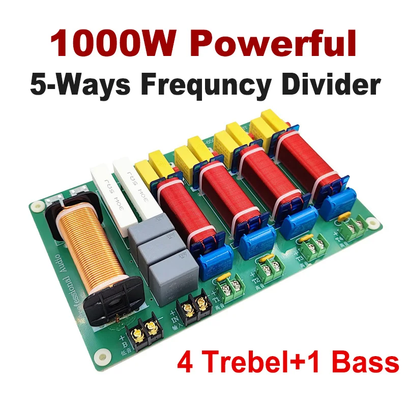 

Профессиональный Hi-Fi динамик, делитель частоты, 1 бас, 4 высоких частот, 5 способов, аудиокроссовер, 1000 Вт, мощный аудиофильтр, сделай сам, HIFI, дом