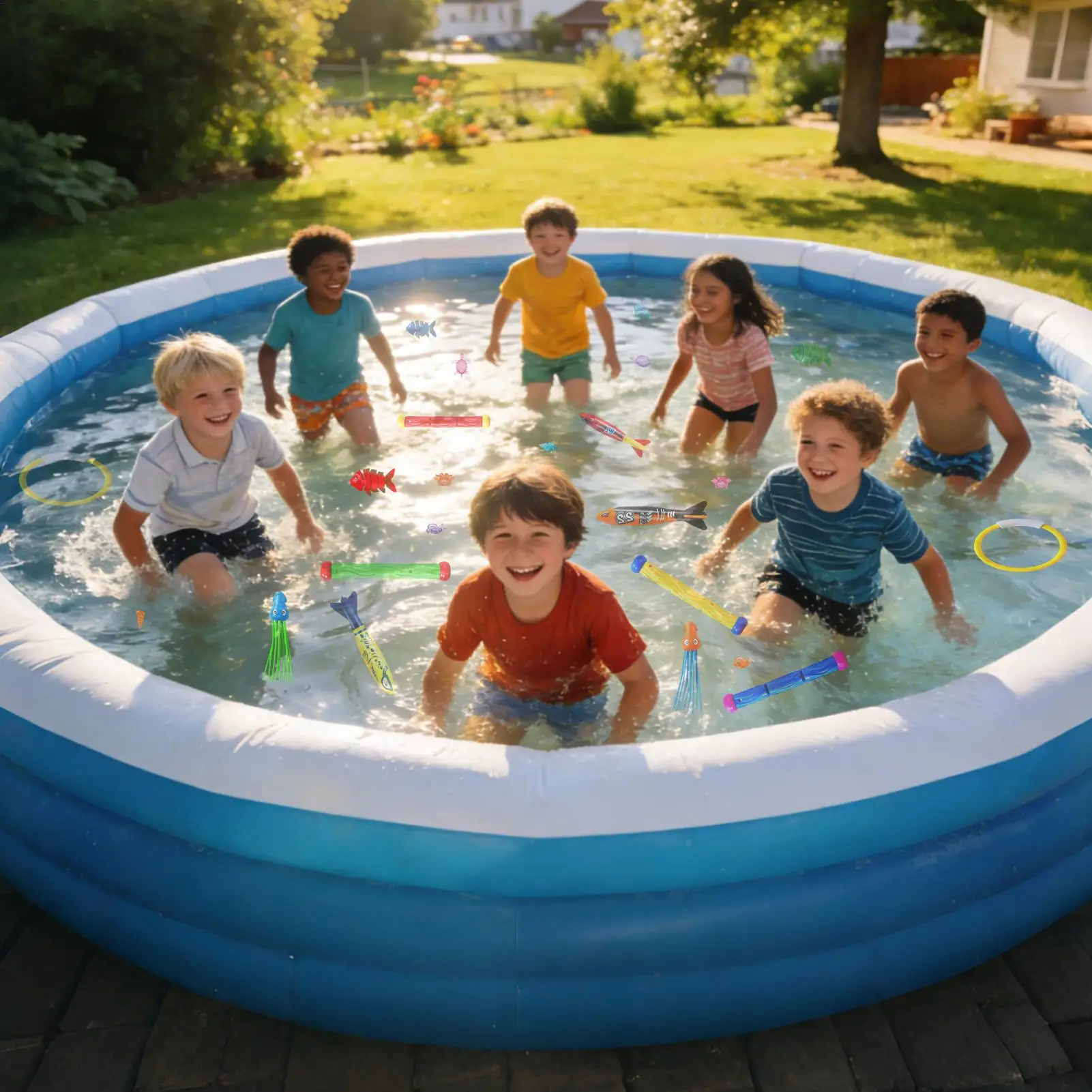 Dive Toys With Sticks Fun Floating Beach Games 35-Piece Pool Sinking Toys For Beach For Summer Outdoor Travel Garden Yard Water