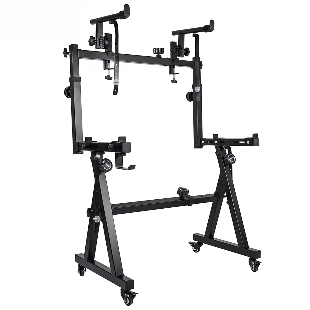 

Dual Piano Keyboard Stand with 2nd Tier Adjustable Arms - Z Style Piano Stand