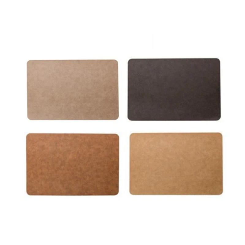 Restaurant Heat-Insulating Mats Retro PU Leather Placemat Waterproof And Oil-Proof Table Mats Western