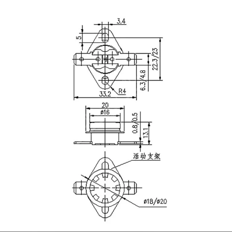 Bimetal Thermostat KSD301 250V 10A Normal Closed Normal Open Temperature Switch Thermal Control 0C 5C 10C 15C 25C 30C 35C