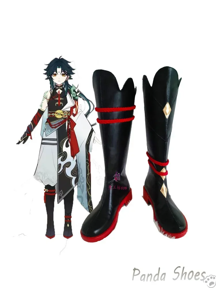 

Xiao Genshinimpact Cosplay Shoes Anime Game Cos Boots Game Tartaglia Cosplay Costume Prop Shoes for Con Halloween Party