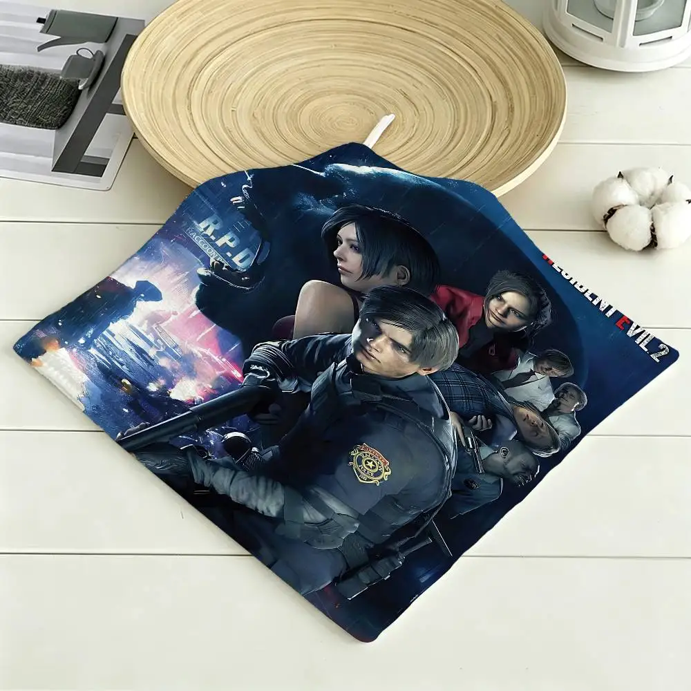 R-Resident Evil Game  Multi-scene Polyester Cotton Towel, Hanging Hand Wiping Cloth for Kitchen Bathroom Hotel