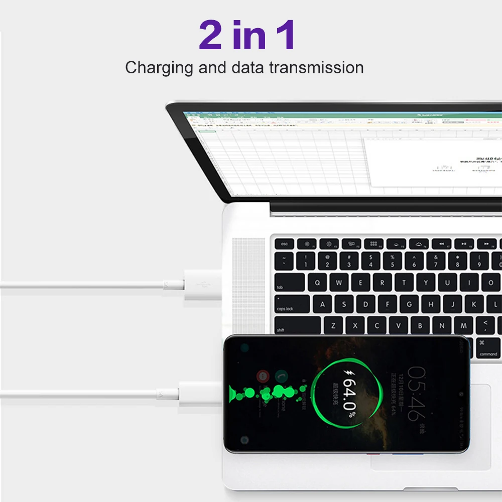 5A Fast Charge USB C Cable For Huawei Samsung Quick Charge FPC QC4.0 QC3.0 Mobile Phone Charging Wire Data White Type C Cable