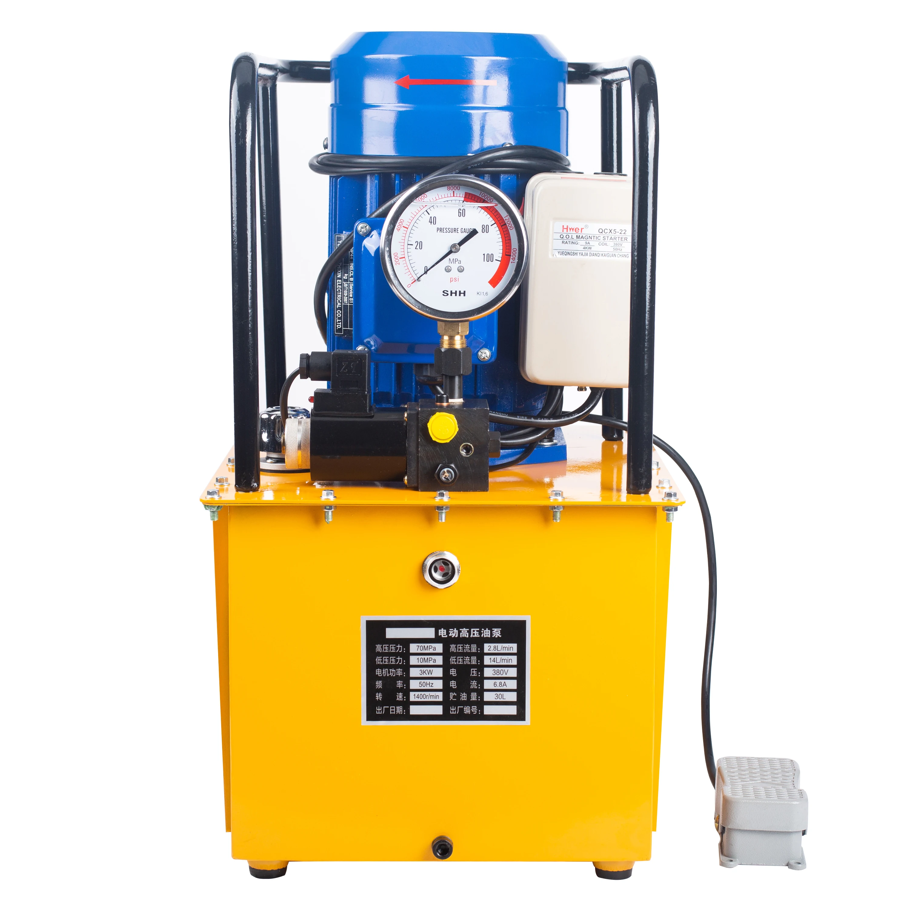 70MPa Double Action Electric Over Hydraulic Pump 380V Power Pack Unit Electr Hydraul for Lifting Jack