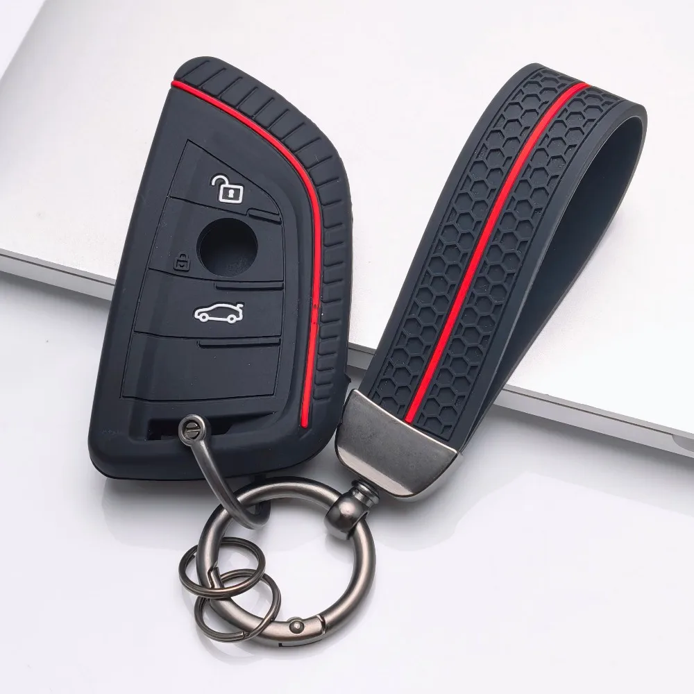 Silicone Keychain for BMW F48 F46 F10 F20 F30 X1 X2 X3 X4 X5 X6 Z4 1 2 3 4 5 6 7 Serie 7 Wallet Remote Car Holder Key Case Cover view 2
