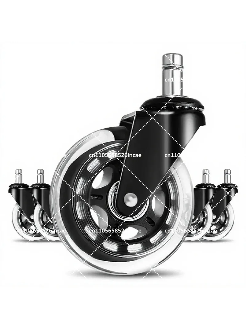 3 inch Flower Core PU Silent Universal Caster Wheel for Office Chair Furniture Transparent