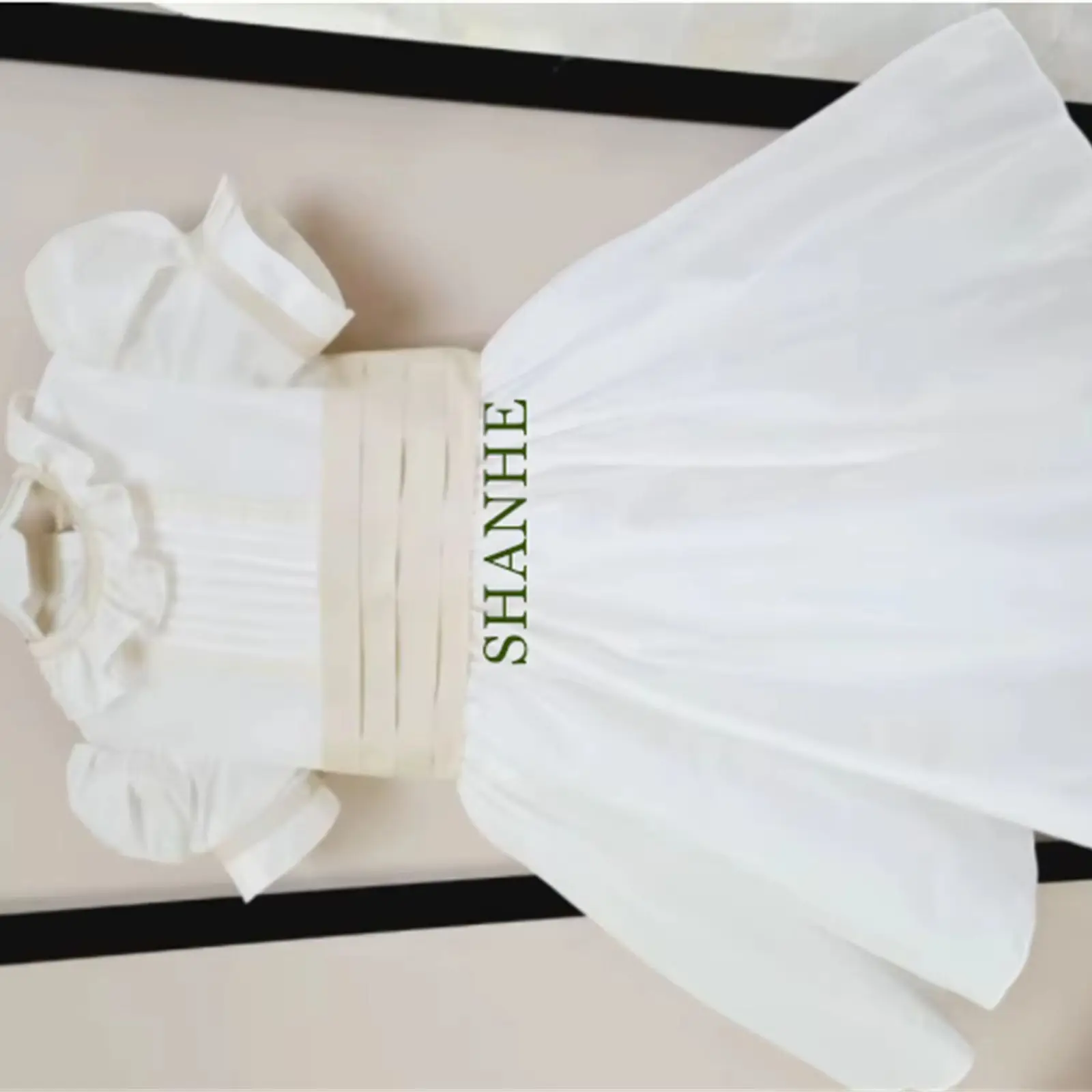 

Real Picture Tiered Flower Girl Dress Kids Tutu Outfit O Neck Birthday Party Christmas Gowns First Communion Dress