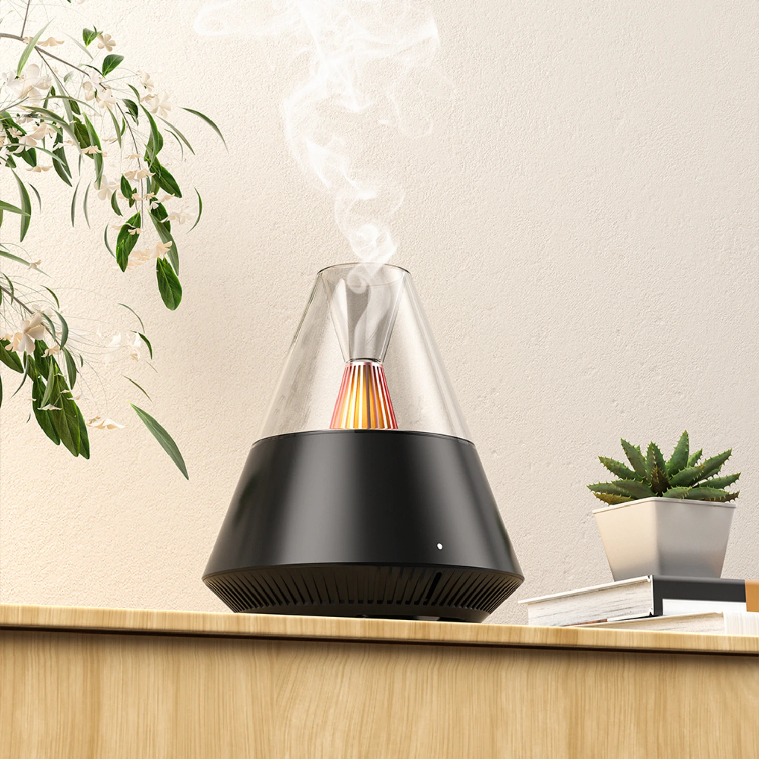 NEW Portable and Rechargeable Cold Mist Maker USB Air Humidifier Diffuser Essential Oil Night Light Sprayer with Remote Control 