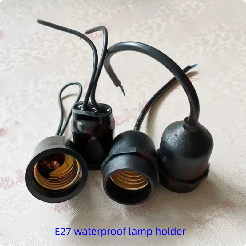 E27 Screw Lamp Holder Socket Waterproof Lamp Holder Long Cable Farm Outdoor Rainproof Lamp Extension Cord Holder Copper Threaded