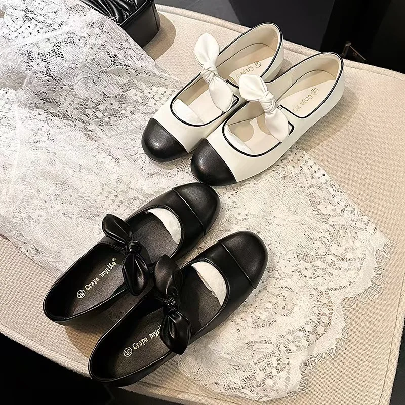 مصمم فراشة عقدة المرأة ماري جين أحذية موضة الضحلة الانزلاق على أحذية السيدات عادية في الهواء الطلق لينة وحيد أحذية راقصة الباليه
