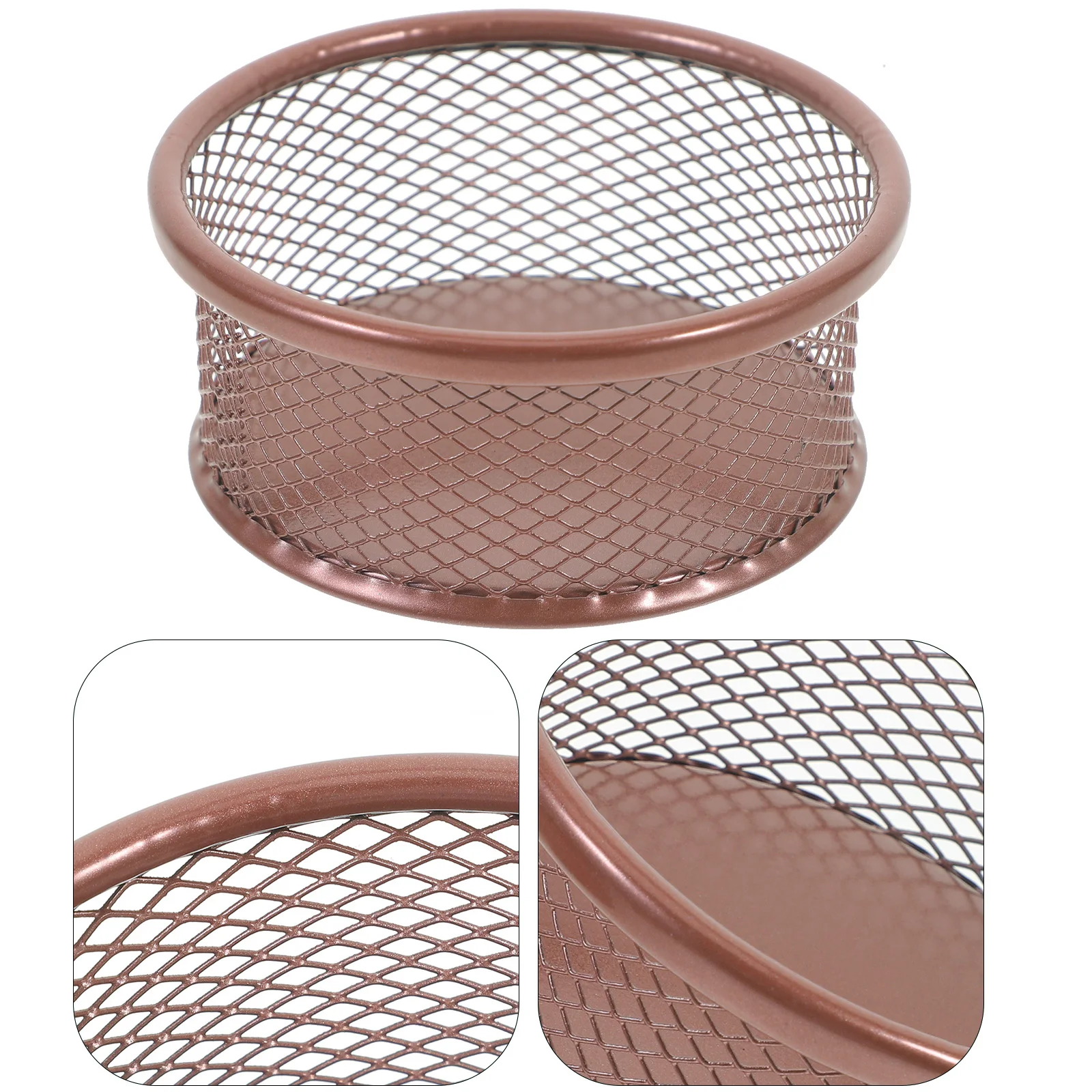 

4pcs Metal Paper Clip Holder Mesh Design Desktop Storage Container For Office Home School Small Items Organizer Iron Clips