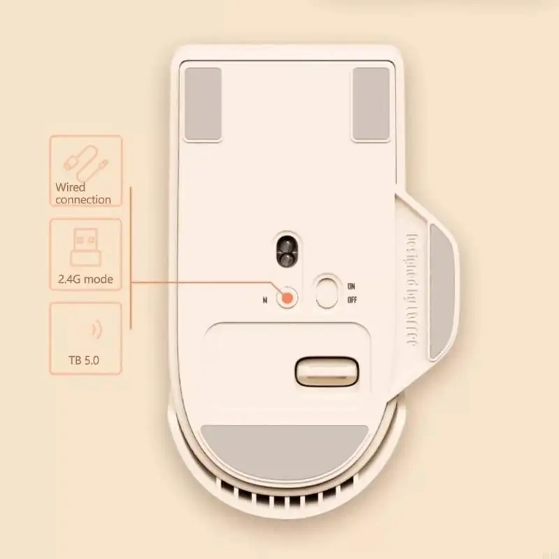 Mouse 3 أوضاع متوافقة مع 3 (النوع C+متوافق مع Bluetooth+2.4 جيجا هرتز) الماوس الماوس المحمول كمبيوتر K1KF