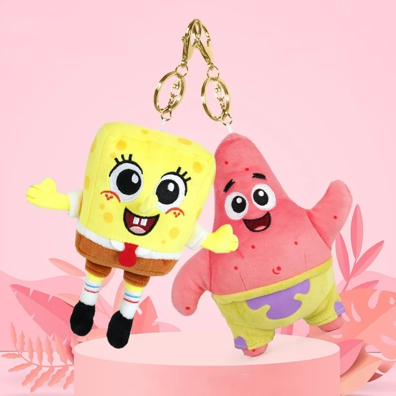Echte Spongebob Squarepants Patrick Star Squidward Eugene H. Krabs Gary Gevulde Knuffel Hanger Sleutelhanger Kinderen Verjaardagscadeau