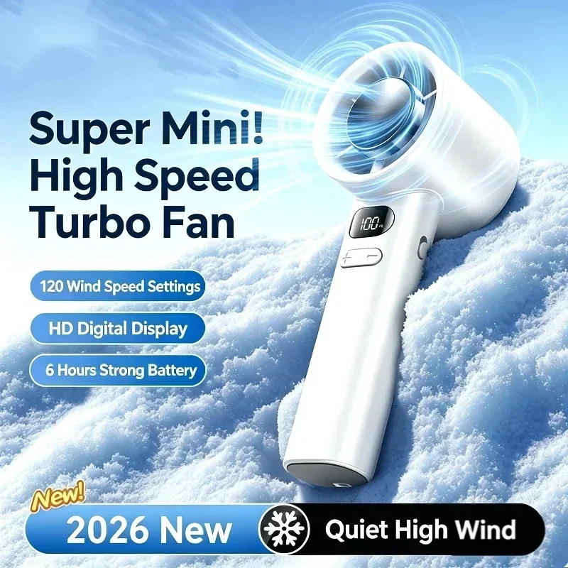 5000mah Handheld Mini Fan Electric Hand Fans Ice Compress High-Speed Cooling USB Rechargeable Portable LED Display Fan