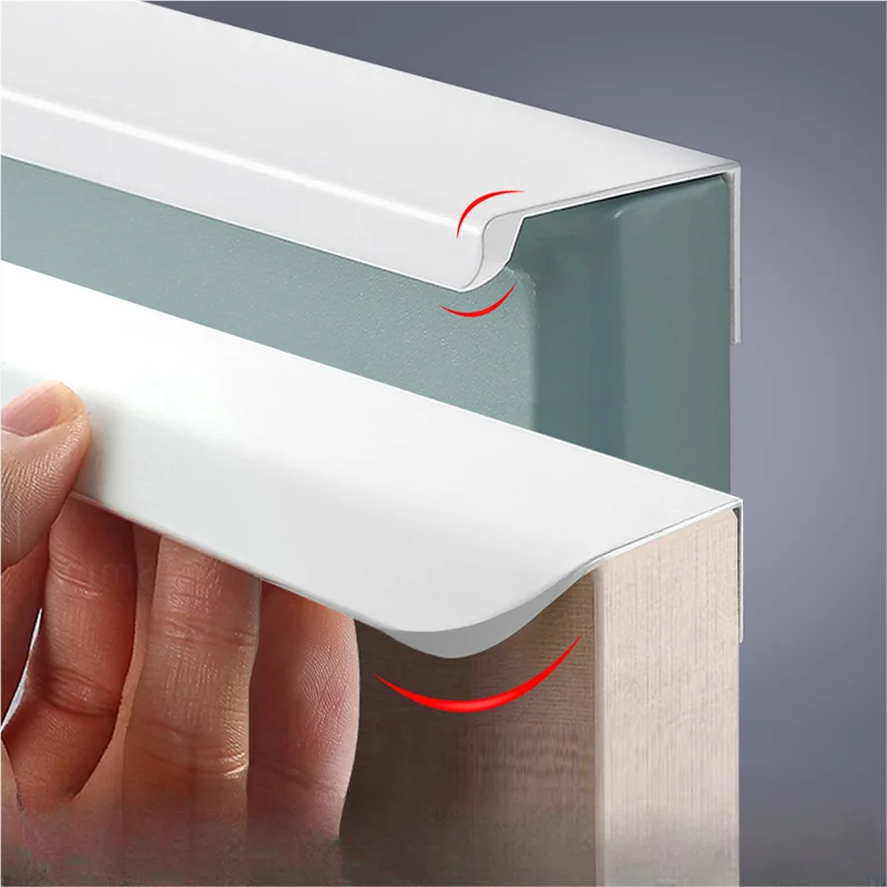 

Modern Minimalist Warm White Invisible Wardrobe Door with Extended No Need To Punch Holes, Drawer and Cabinet Simple Hide Handle