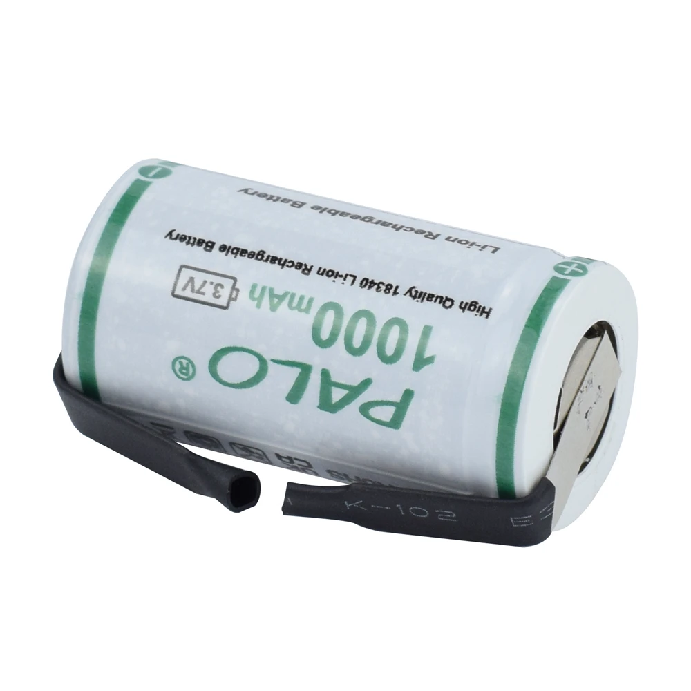 3.7V 18340 18350 Rechargeable Lithium ion Battery 18350 Batteries With Weld Tap for Flashlights Doorbells Camera Electric tools