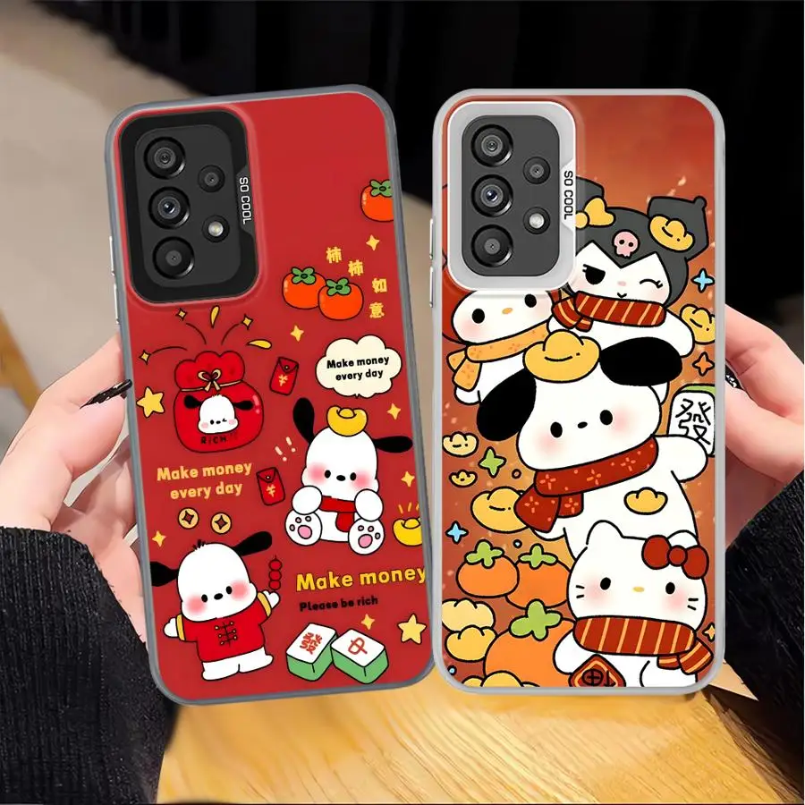 เคสสำหรับ Samsung Galaxy A32 A34 A24 A25 A11 A12 A35 A15 A16 A36 A21s A23 A13 A14 A26 A31 A17 A20s ฝาหลังโทรศัพท์ลายซานริโอ