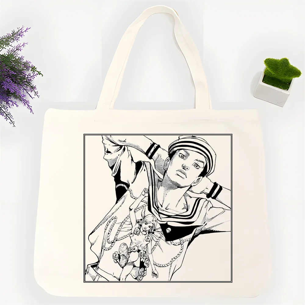 Jojo Bizarre Adventure Stone Ocean STEEL BALL RUN JOJOLION Shopping  Handbag Shoulder Bag Shopper Canvas  Large Tote Bag