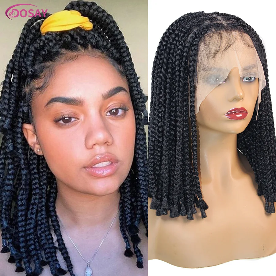 Synthetic Short Full Lace Braided Wig Box Braid 10Inch Bob Wigs For Black Women Goddess Cornrow Braids Wig Knotless Tribal Braid