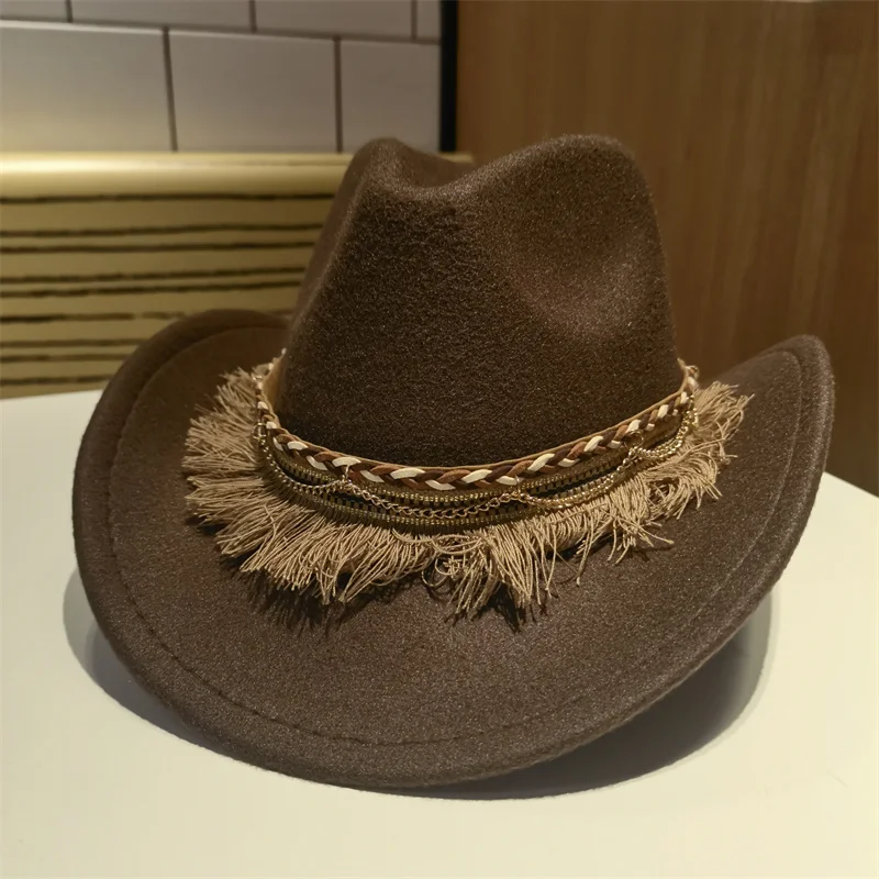 Fedora Hat Hat Cowboy Western Cowboy Men Hat Panama Outdoor Wide Brim Solid Khaki Coffee Black Outdoor Cap Sombrero Vaquero New