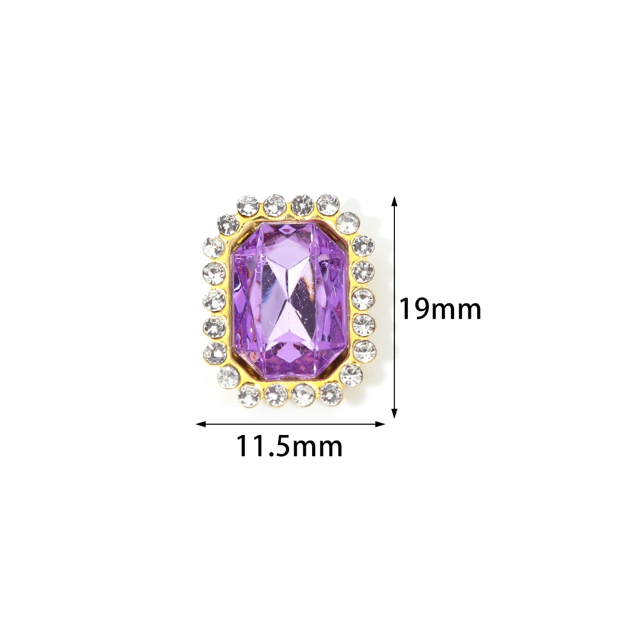 20 teile/beutel bunte Nähen auf Steinen rechteckigen Acryl Strass mit goldenen Knopf Hochzeits kleid Schmuck machen Accessoires – Detail 1