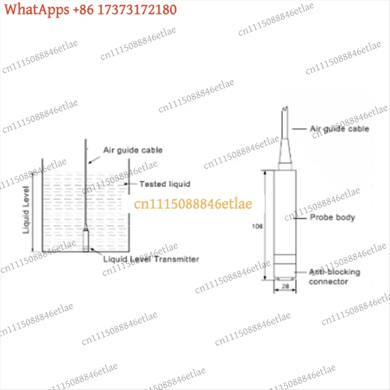 Liquid Level Transmitter TL-136 Water Level Sensor Detector 24VDC 4-20mA Output, Replacement Parts