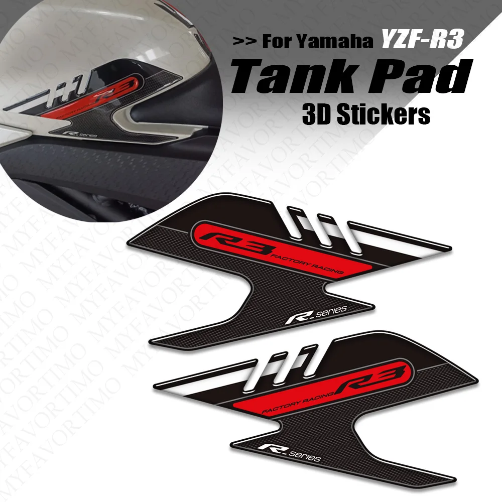 YZF R3 motorcycle Accessories Decals Side Grips Gas Fuel Oil Kit Protector Knee For Yamaha YZF-R3 YZFR3 Tank Pad Stickers