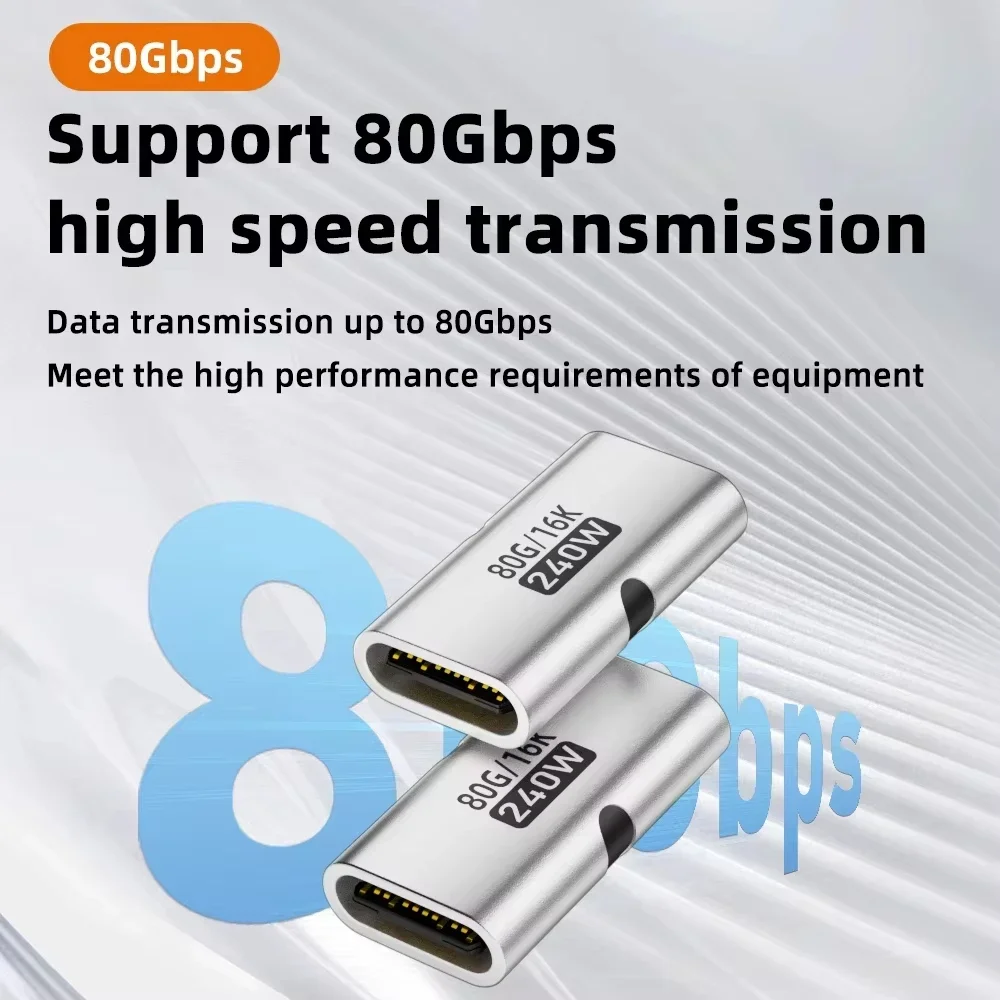 1-10pcs 240W PD USB C Female To Female Adapter 80Gbps High-Speed 16K 60Hz Video for MacBook Pro Air IPad Type-C HUB Converter