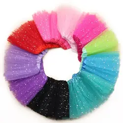 Fashion Kids Baby Star Glitter Dance Tutu Skirt For Girl Sequin 3 Layers Tulle Toddler Pettiskirt Children Chiffon 3-8T Girls