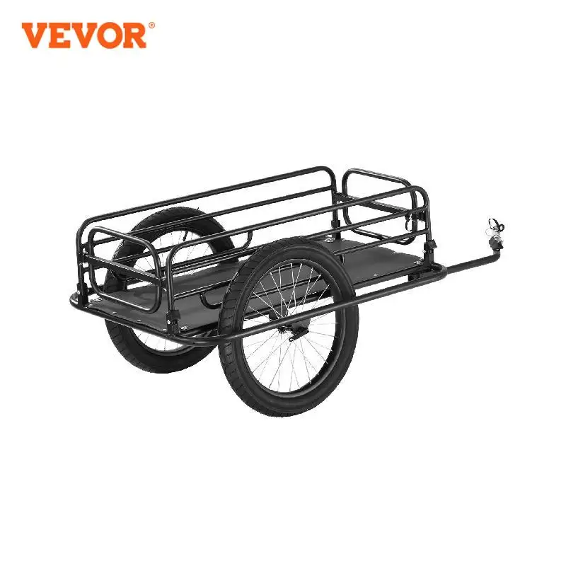 

VEVOR 275 lbs Bike Cargo Trailer Bicycle Wagon Cart Foldable Compact Storage with Universal Hitch 20" Wheels fits Most Bike