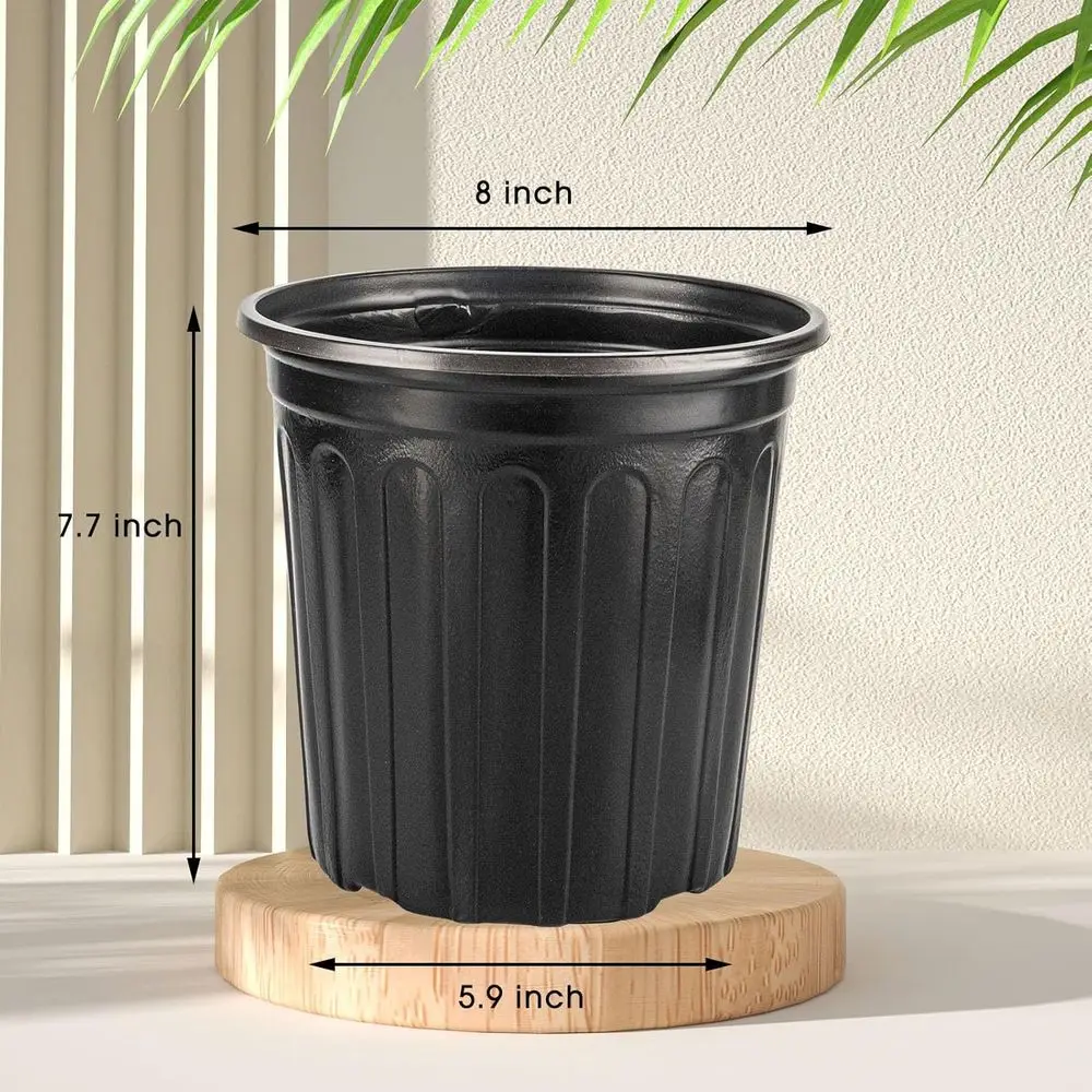 30-Pack 2-Gallon Nursery Pots, Durable Plastic Seedling Containers with Drainage for Indoor/Outdoor Plants, Succulents, and Tran