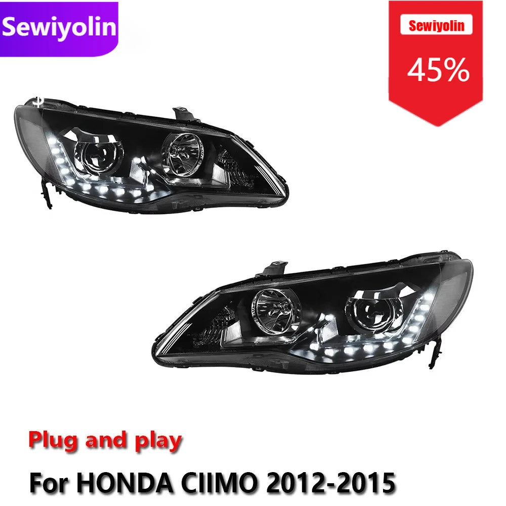 

Автомобильные светодиодные фары DRL в сборе для HONDA CIIMO 2012-2015, противотуманные фары DRL, стоп-сигнал поворота, лампа Plug and Play