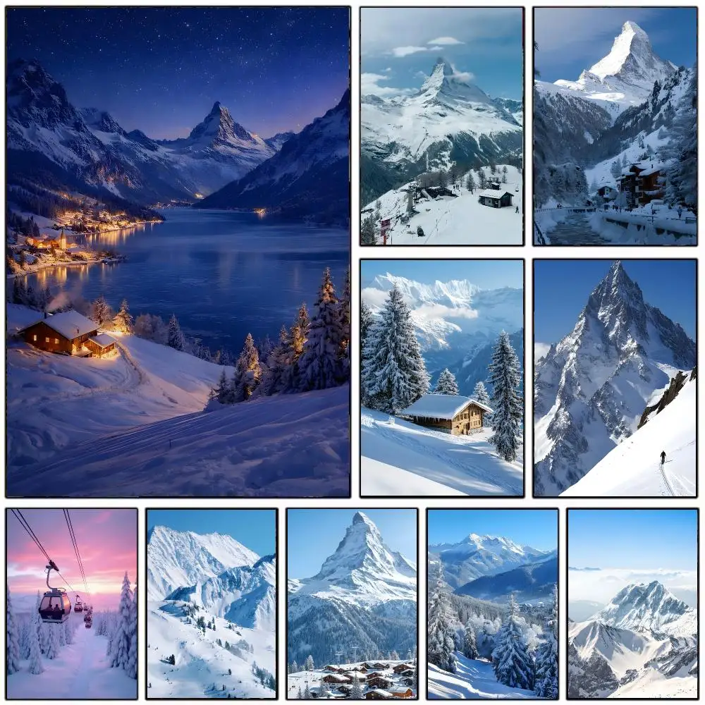 Swiss Alps Poster Wall Art Print Decorative Mural Home Decor Gift Unframed